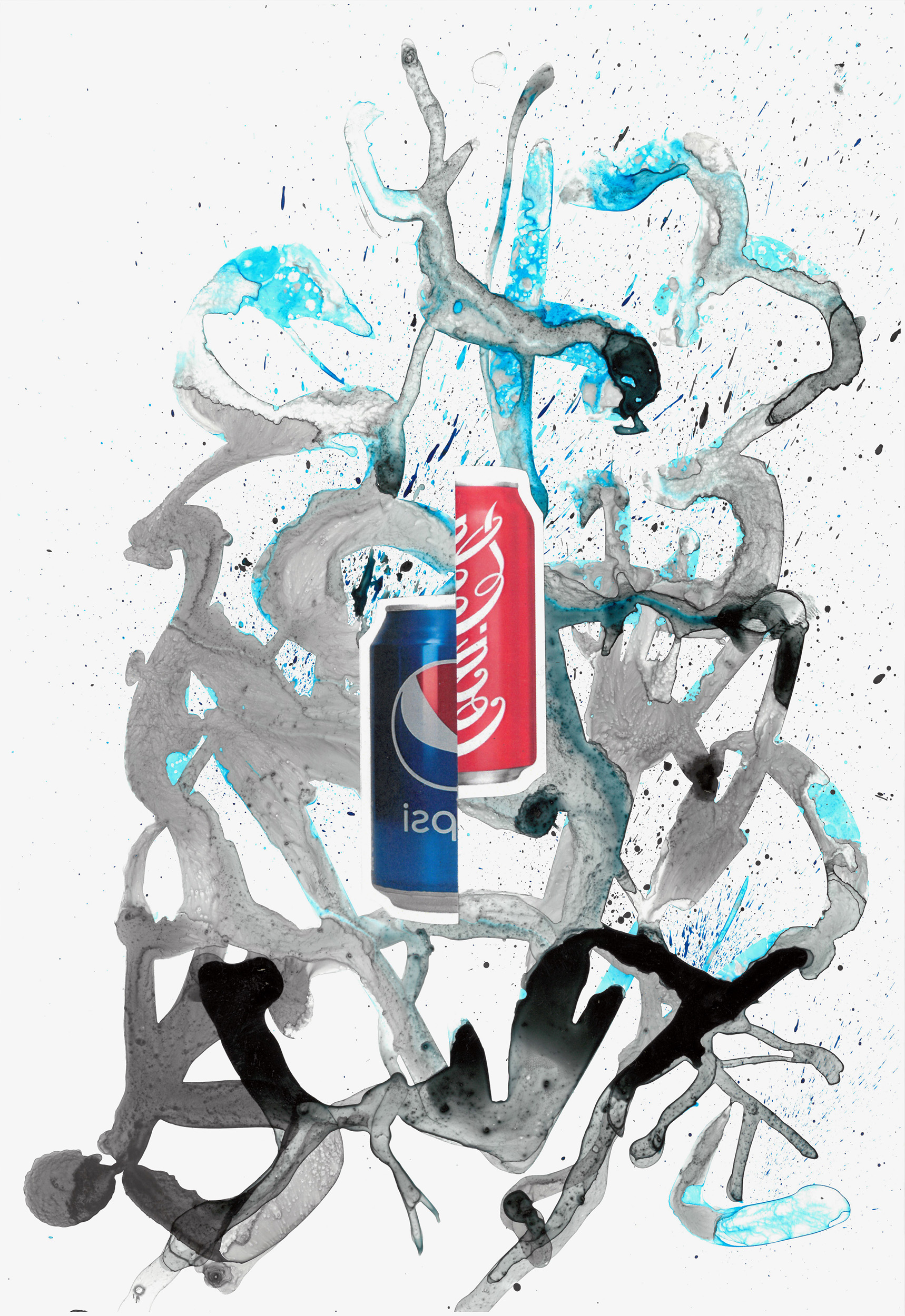 Bernhard Holaschke, collage, ink, drawing