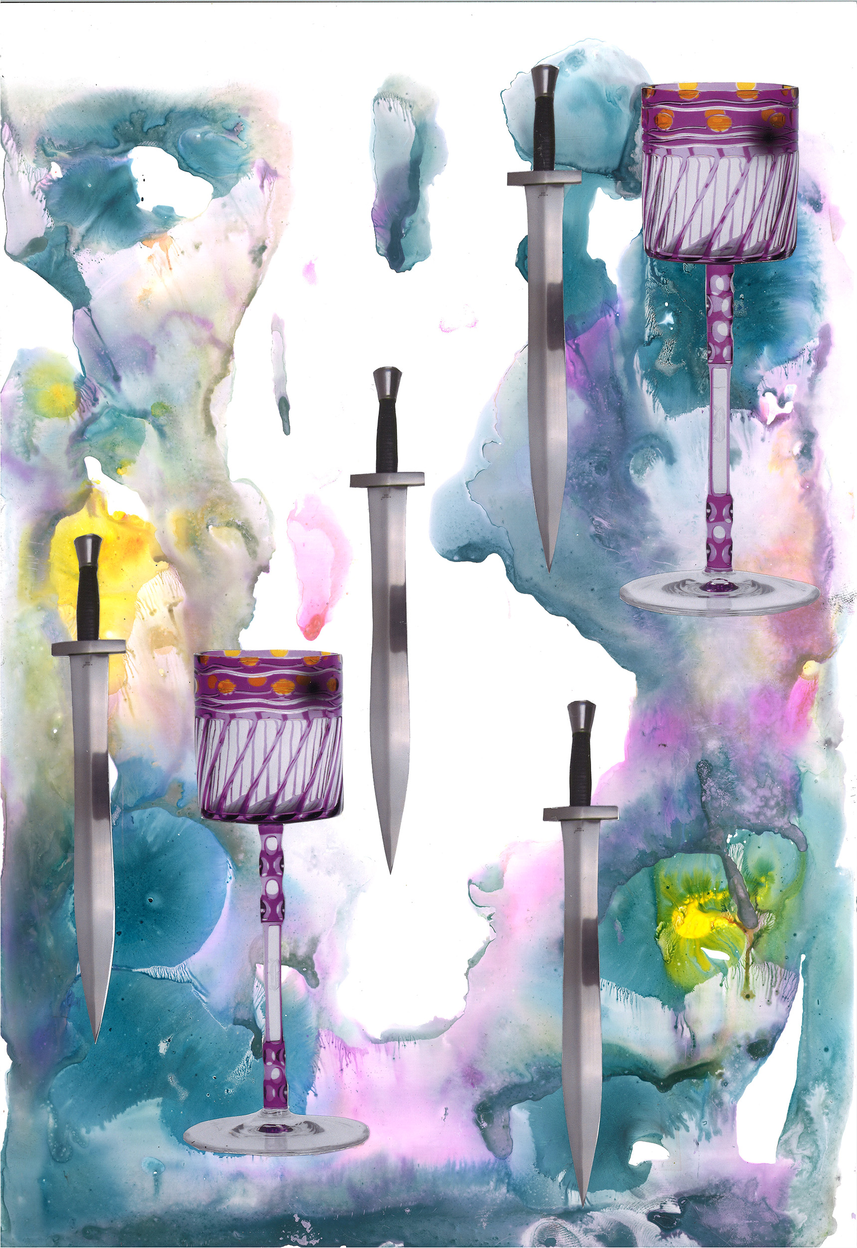 Bernhard Holaschke, collage, ink, drawing