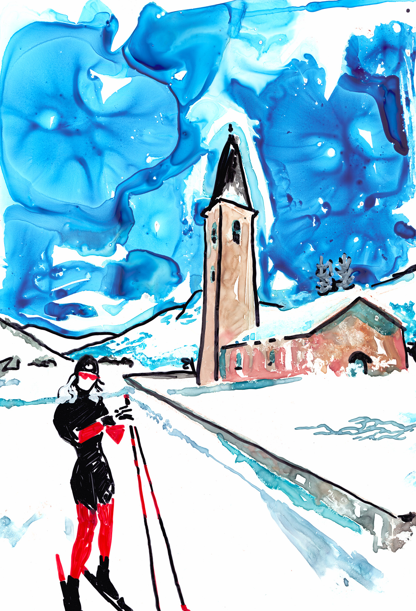 Bernhard Holaschke, ink, drawing